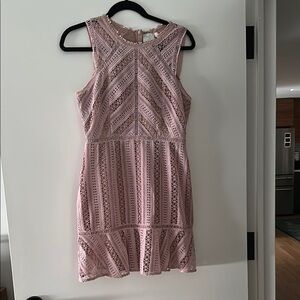 Anthropologie Blush Lace Mini Dress